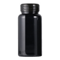 Pilulier en plastique PET personnalisé de 80ml 150ml 200ml contenant de supplément de capsule noire pour l'utilisation de stockage de comprimés de soins de santé