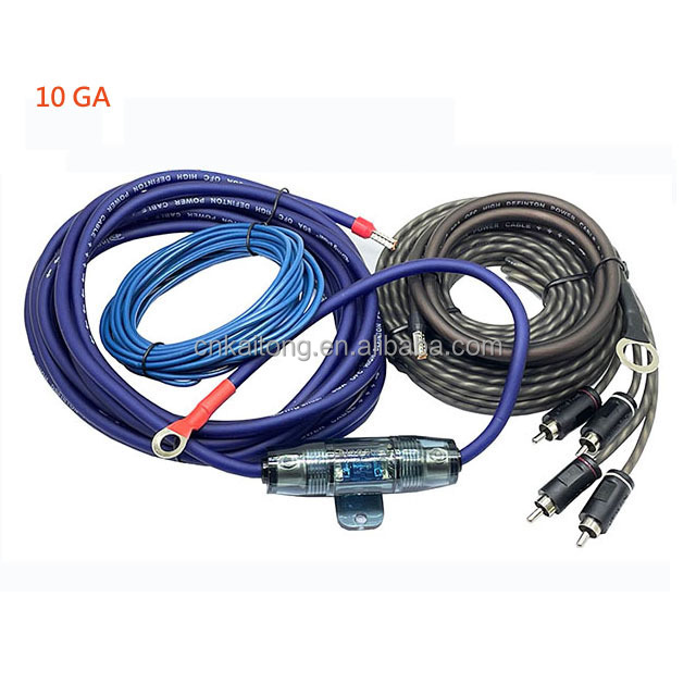 OFC Professional Audio Battery Cable for Car Speaker Subwoofer Amplifier Audio Wire Car Audio Cable 10 Gauge Amp Wiring Kit