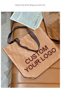 Bolsos tejidos de hombro profesionales de gama alta para mujer, bolsos de tienda de ropa, bolsas de regalo de embalaje de compras no tejidas al por mayor - Product Image 6