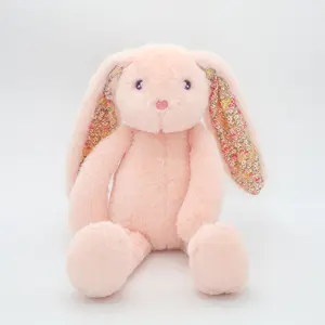 Alta calidad encantadora Pascua oreja larga conejo algodón peluche juguetes de peluche al por mayor de conejito personalizado juguetes de peluche
