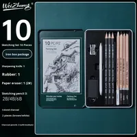 Coffret de crayons à dessin en boîte métallique pour étudiants en art et débutants – Fournitures de dessin pour l'école et le bureau