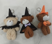 Peluches d'Halloween : Chapeau de Sorcière, Ailes de Chauve-Souris, Citrouilles, Porte-clés en Peluche, Breloques de Sac, Décoration Extérieure
