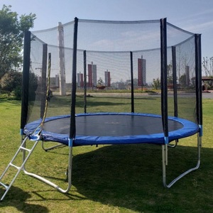 8ft lớn ngoài trời PVC vườn <span class=keywords><strong>Trampoline</strong></span> cho trẻ em 2.44m trẻ em <span class=keywords><strong>Trampoline</strong></span> với an toàn cạnh Bìa bao vây Net thang cho bé trai - Product Image 4