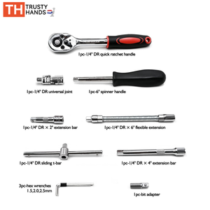 46 Pcs Ổ Cắm 1/4 Inch Ổ Đĩa Thiết Lập Cờ Lê Công Cụ Tay Công Cụ Trường Hợp Tự Động Sửa Chữa Công Cụ Sử Dụng Tốt Trong Bảo Trì Và Sửa Chữa Làm Việc - Product Image 4