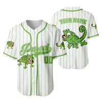 Maillot de baseball personnalisé avec broderie, motif caméléon Pascal mignon, OEM POD, nom et numéro personnalisés, haut de sport pour enfants