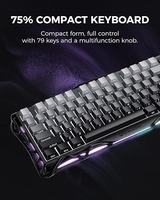 Vente Flash en Gros Clavier Mécanique Sans Fil GravaStar Mercury K1 75% en Alliage d'Aluminium Exosquelette Gasket Tri-Mode RGB 8000mAh