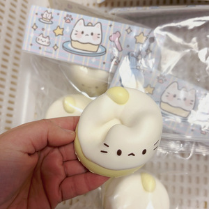 New PU 6cm Thick Pudding Cake Cheese Bread <b>Squishy</b> Toy-Super Soft Stress Relief Gift for 5 to 7 Years & Adults - Product Image 2