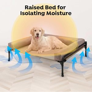Three Sided Fence Outdoor Raised <b>Dog</b> <b>Bed</b> Large <b>Elevated</b> <b>Dog</b> <b>Bed</b> Cot <b>Dog</b> Hammock <b>Bed</b> with Removable Bolster Raised <b>Dog</b> <b>Bed</b> - Product Image 3