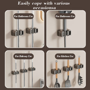 Support de vadrouille mural, <span class=keywords><strong>auto</strong></span>-adhésif, poignée en silicone, installation sans trace, peut contenir toutes les tailles de poignée, 1 paquet, durable - Product Image 5