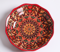 Service de table en porcelaine multicolore de style bohème de haute qualité avec motifs végétaux, compatible micro-ondes, pour la maison