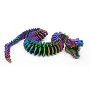 Animaux imprimés en 3D, squelette de serpent vipère, jouets de serpent imprimés en 3D, serpent articulé, animaux imprimés en 3D, modèles d'animaux, ornements - Product Image 6