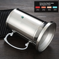 Chope en métal à double paroi en acier inoxydable avec logo personnalisé Caspian Chope à bière avec poignée Dernier produit en gros