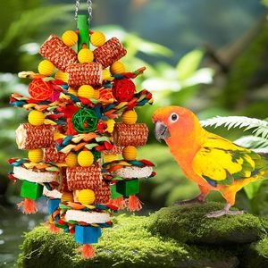 Potongan Loofah Tongkol Jagung Alami Berwarna-warni, Mainan Kunyah untuk Burung Beo Afrika dan Burung Beo Ukuran Kecil hingga Sedang Lainnya - Product Image 3