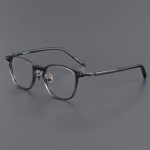 Bingkai persegi Retro untuk kacamata Titanium Anti cahaya biru pelipis musim semi bantalan hidung dapat disesuaikan bingkai kacamata kualitas tinggi pria - Product Image 6