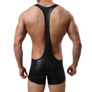 กางเกงในชายหนังเทียมแบบ Thong สวมใส่สบาย เซ็กซี่ เหมาะสำหรับออกกำลังกาย เพาะกาย บอดี้สูทบางเบา สำหรับเกย์ ช่วยกระชับสัดส่วน - Product Image 3
