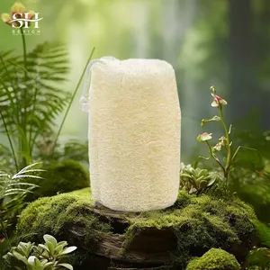 Custom Natural Superior Egyptian Loofah Bath Sponge 2 In 1 Organic Vegan Body Luffa Sponge