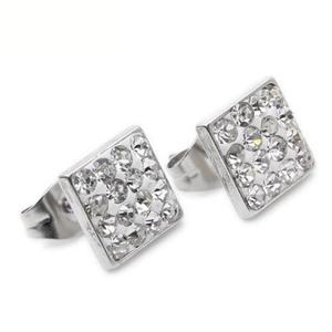 Pendientes de Zirconia Cuadrados de Moda al por Mayor, Chapados en Oro de 6-8mm, Pendientes de Cristal para Mujer - Product Image 1