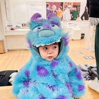 Combinaisons pour bébés, vêtements pour bébés, combinaison en polaire chaude d'hiver avec motif de monstre animal en 3D, costume pour tout-petits, vente en gros