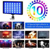 Lumière vidéo RGB pour caméra, panneau bi-LED pour la photographie et les conférences de gaming, éclairage photo essentiel