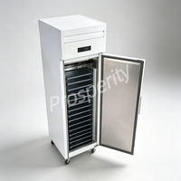 Réfrigérateur vertical à porte simple en acier inoxydable refroidi par air, pour cuisine commerciale, avec bac GN