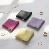 Pochette à bijoux en cuir PU avec fermeture automatique, logo personnalisé, mini pochette à bijoux mignonne, portable, pour voyage, pour bagues, boucles d'oreilles et autres bijoux