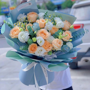 ริบบิ้นห่อดอกไม้ลายดอกไม้ - ริบบิ้นโพลีเอสเตอร์พิมพ์ลายสำหรับห่อช่อดอกไม้ในวันวาเลนไทน์ - Product Image 5