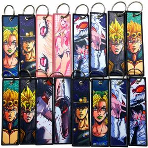 Fashion Fabric Keychain <b>Key</b> Fob Wholesale Remove Before Woven Logo <b>Custom</b> Anime Flight Sublimation Jet Tag - Product Image 3