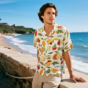 Camicia hawaiana da uomo con stampa digitale personalizzata per adulti con motivo a base di frutta - Product Image 1