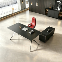 Bureau de direction de luxe KMJ, table de bureau, bureau de direction en acier inoxydable, bureau de direction pour cadre supérieur