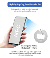 Autocollant RFID PET NFC ultra-fin de haute qualité, rouleau auto-adhésif, imperméable, durable, ne se détache pas, pour utilisation sur téléphone portable