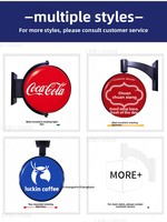 Boîte à lumière LED circulaire rotative personnalisée en aluminium, panneau publicitaire décoratif