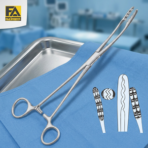 Pinzas quirúrgicas curvas de acero inoxidable ULRICH SPONGE FORCEPS para cirugía general, instrumento de clase I con certificación CE - Product Image 2