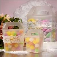 Boîte à gâteau roulé en plastique transparent personnalisée avec poignées en corde Emballage de boulangerie portable