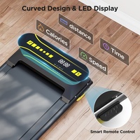 Caminadora Plegable de 2.25HP con Consola LED y Control Remoto para Ejercicio en Casa o Debajo del Escritorio