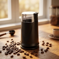 Mini Moulin à Café Électrique avec Lames en Acier Inoxydable, Broyage Automatique Silencieux et Efficace pour Usage Domestique, Prise en Charge Française