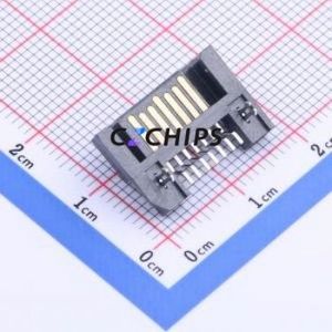 HYCW02-SATA07-250B Hard Drive Connector (SAS/SATA/M.2) SMD,P=1.27mm Connector SATA Female 7P Horizontal Mount - Product Image 2