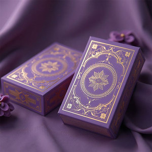 Impression personnalisée de 78 cartes de tarot, jeu d'<span class=keywords><strong>oracle</strong></span> avec dorure à chaud, cartes de tarot de haute qualité avec bord doré et boîte magnétique - Product Image 2