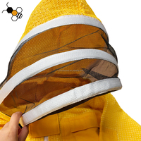 Veste d'apiculture respirante à 3 couches en maille, anti-piqûres, demi-corps, avec voile de protection amovible