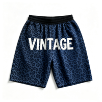 Short en coton French Terry personnalisé, imprimé DTG couleur vintage, haute qualité, motif léopard, idéal pour l'été