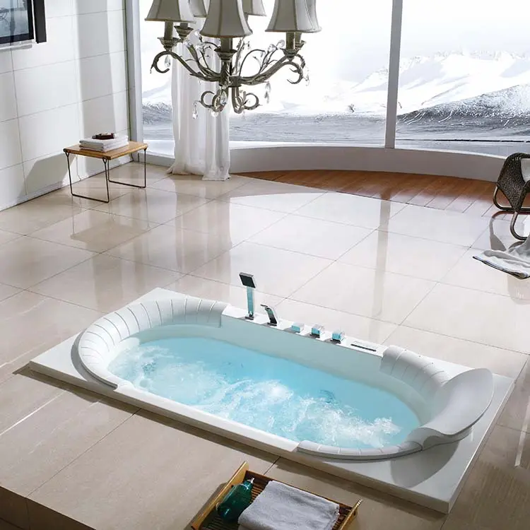 One Person Oval Modern Bathroom Soaking Bath Tub Drop In Spa Bathtub