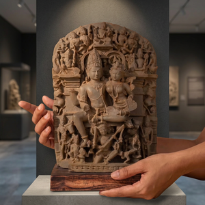 Escultura de Ravana y Shiva Inspirada en el Arte del Templo Indio del Siglo XI, Réplica del Museo - Product Image 3
