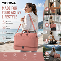 Sac de sport personnalisé pour femme avec fond extensible, sac de voyage étanche pour le fitness avec compartiment à chaussures