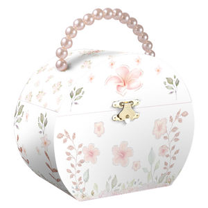 Carillon in Legno Ecologico di Alta Qualità Ever Bright, Ballerina Rosa con Manico in Perle, Personalizzabile, Meccanismo a Carica Manuale Anni '30 - Product Image 3