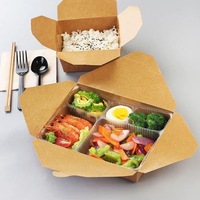Emballage alimentaire biodégradable personnalisé pour restaurant, boîte à emporter en carton pour poulet frit