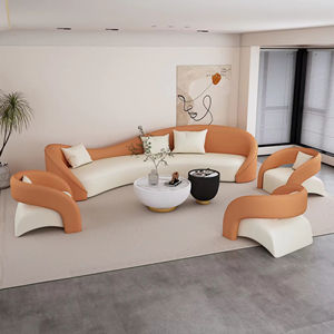 Ensemble de canapés sectionnels incurvés créatifs et simples pour salon, salon de beauté, réception d'hôtel, modèle de célébrité d'Internet, salle de repos, salle de sport - Product Image 1