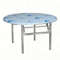 Moderne Hotelmöbel Klappbarer Runder Esstisch Outdoor-Grill-Bankett-Tisch Mietbarer Edelstahl-Esstisch für Zuhause