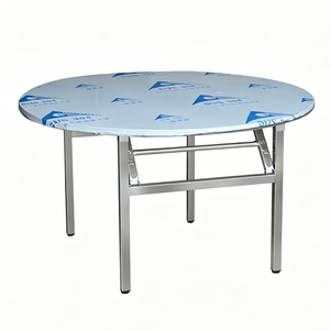 <span class=keywords><strong>Table</strong></span> de salle à <span class=keywords><strong>manger</strong></span> <span class=keywords><strong>ronde</strong></span> pliante moderne pour hôtel, barbecue extérieur, banquet, maison, location, en acier inoxydable - Product Image 5