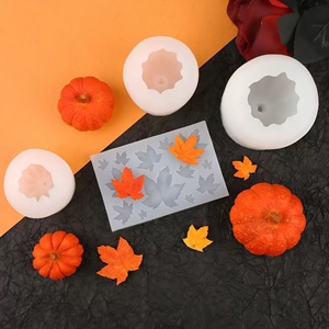 Lot De 2 Moules En Silicone 3D En Forme De Citrouille Pour Halloween, Thanksgiving, Automne, Motif Feuille D'érable, Gland, Chocolat, Fondant