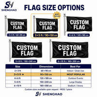 Drapeau Fanion Personnalisé OEM en Polyester 90x150cm, Bannière Imprimée à Double Couture, Imperméable, Séchage Rapide, pour Extérieur, Jardin, Maison