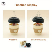 Vashine Porte-clés de café imprimé en 3D, jouets anti-stress amusants en PLA, breloques de sac à bouton, porte-clés